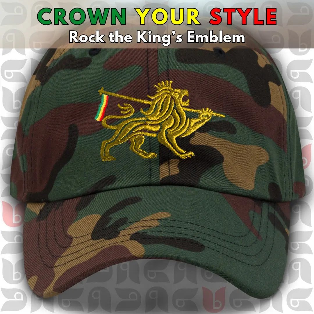 Lion of Judah Royal Crest Dad Hat | Gold Embroidery | Unisex bukulu