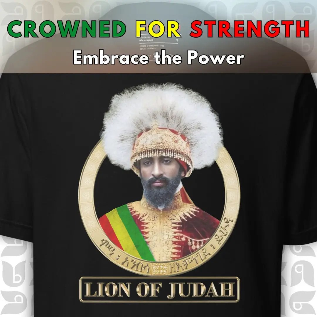Lion of Judah T-Shirt, Haile Selassie Inspired Rasta Wear | Unisex bukulu