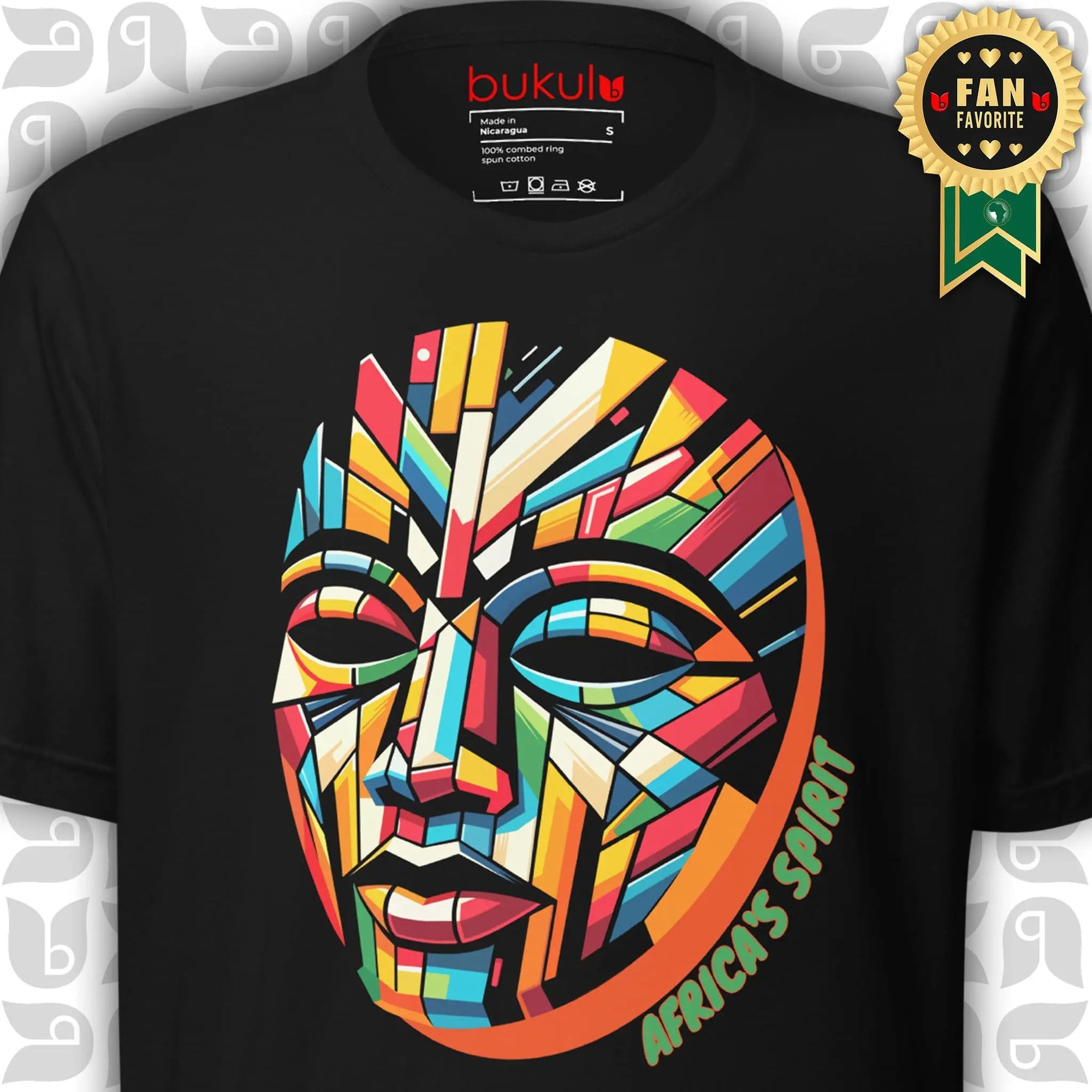 African Mask T-Shirt, Vibrant Africa's Spirit Design | Unisex bukulu