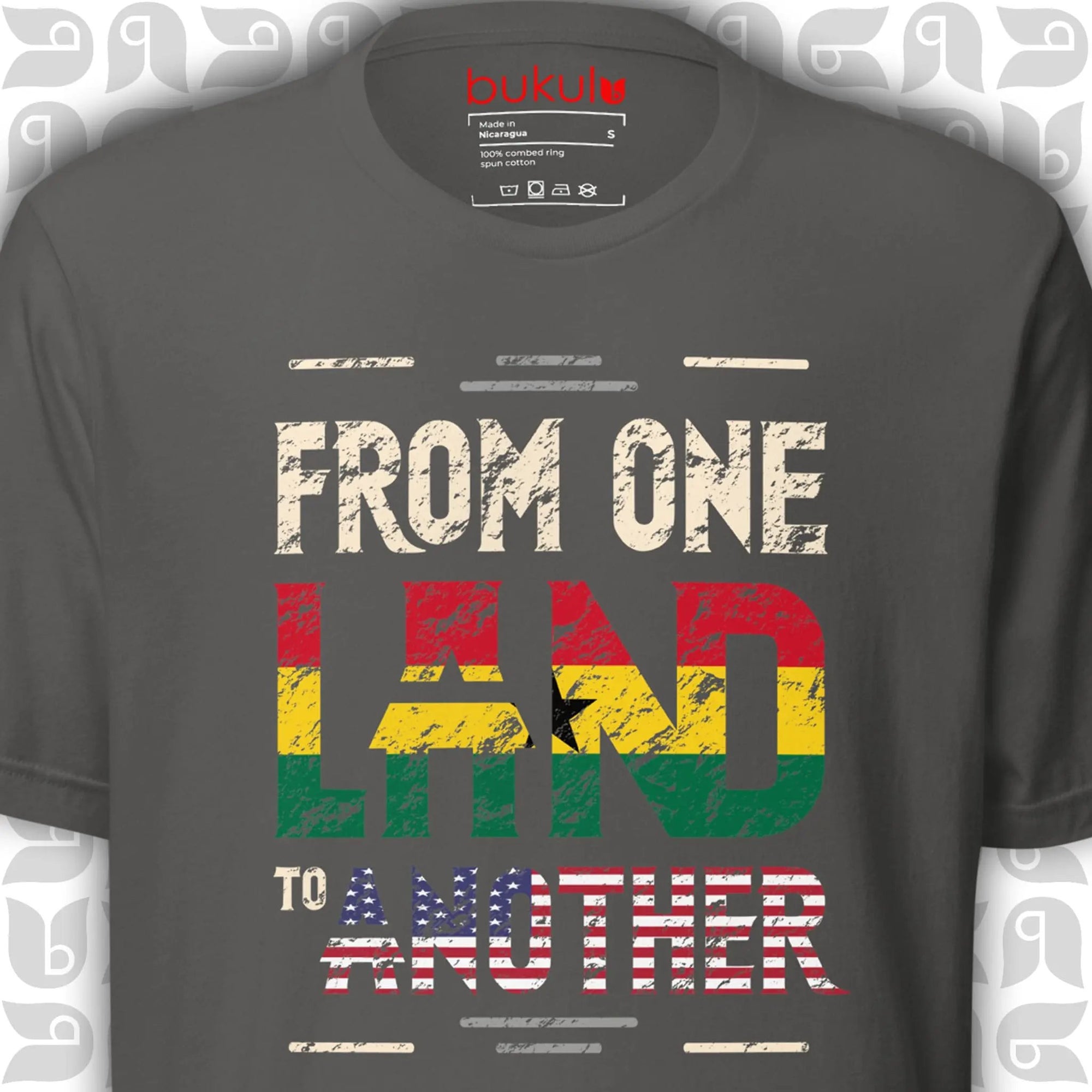 Ghanaian Roots to USA Tee, Ghana-American Flag Shirt | Unisex bukulu