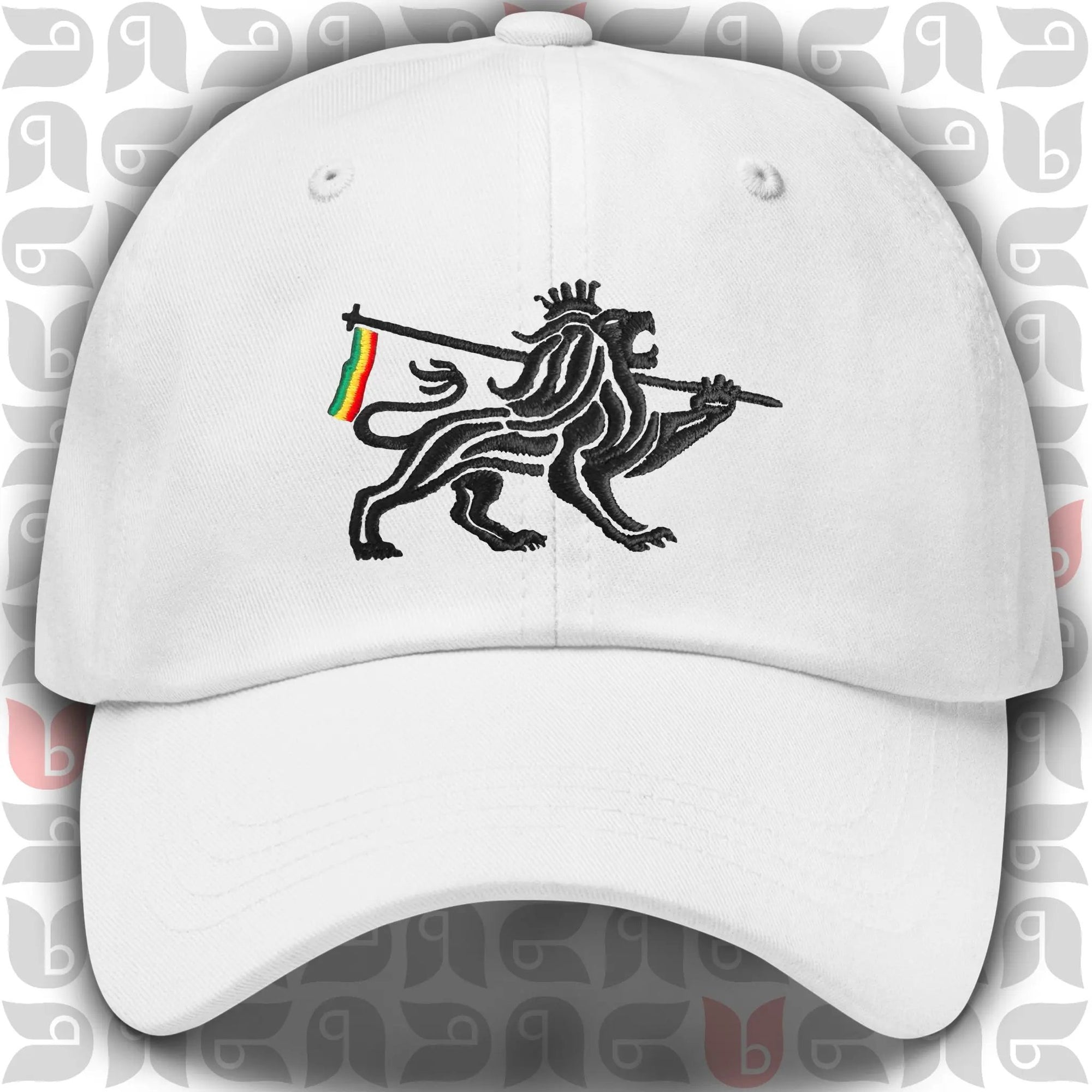 Lion of Judah Royal Crest Dad Hat – Black Embroidery Front View