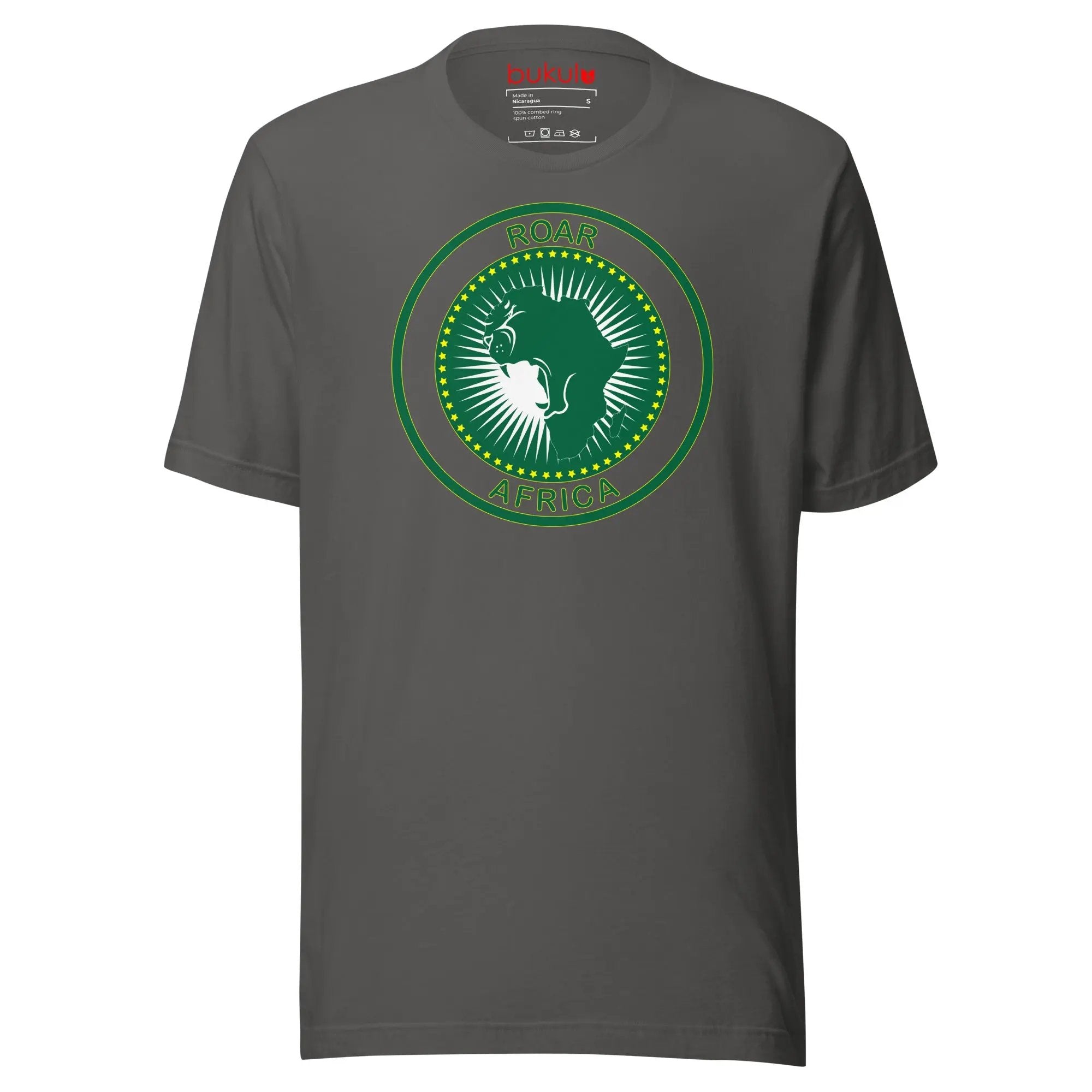 Roar Africa T-Shirt in AU Flag African Shirt, Black History Shirt Roar Lion African Map Tee, Blm Freedom Shirt, Shirt For Activist | Unisex - bukulu
