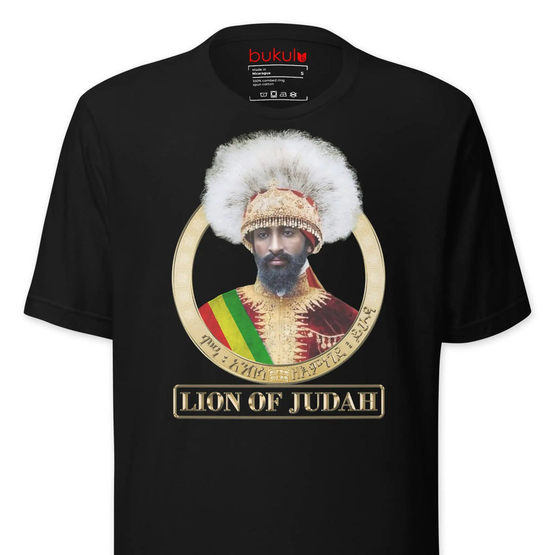 Lion of Judah T-Shirt - Haile Selassie Rasta Tee, a Bukulu product to wear for Marcus Garvey Day