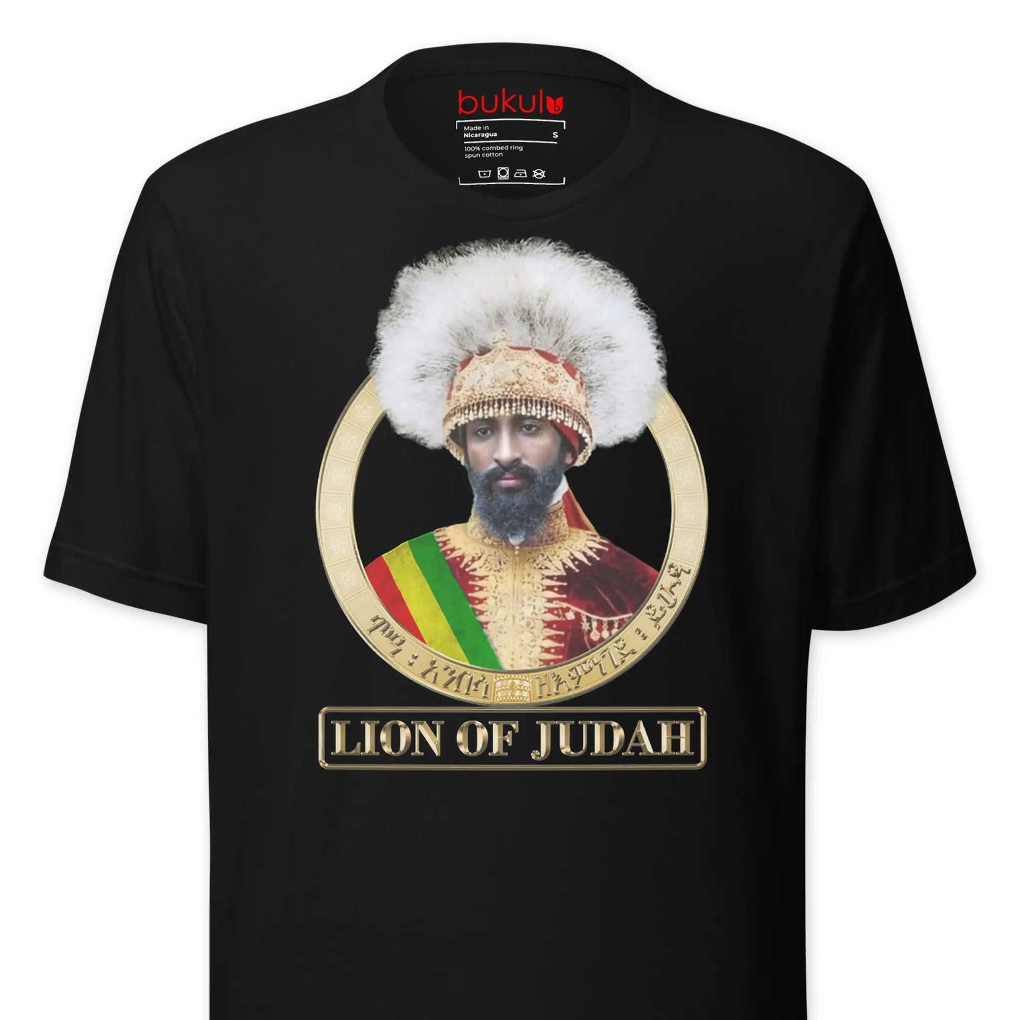 Lion of Judah T-Shirt - Haile Selassie Rasta Tee, a Bukulu product to wear for Marcus Garvey Day