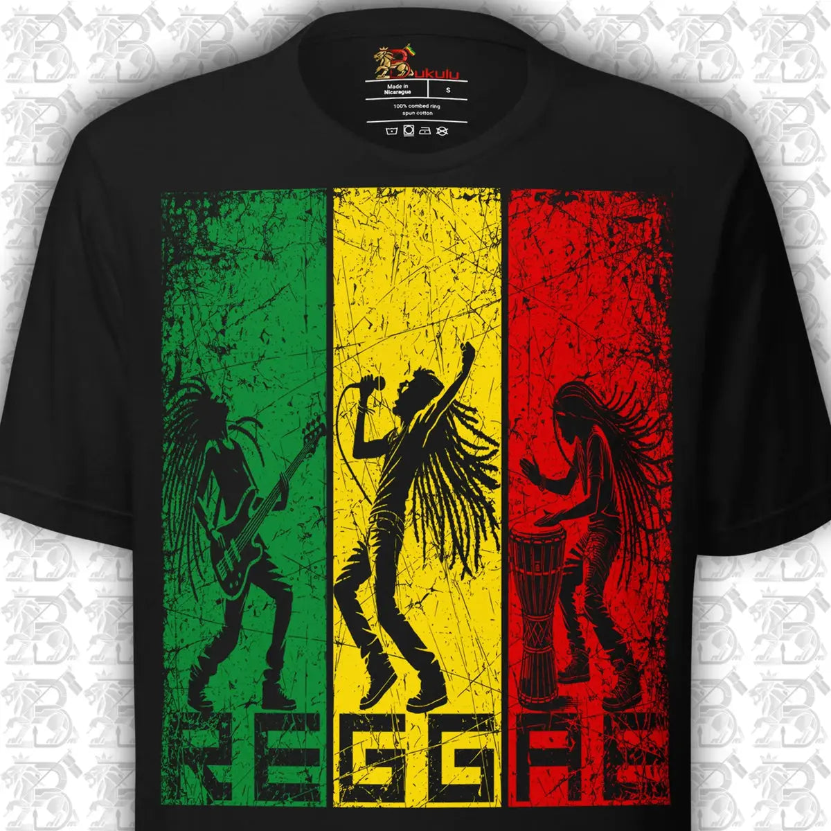 Reggae Roots Music graphic T-shirt from Bukulu