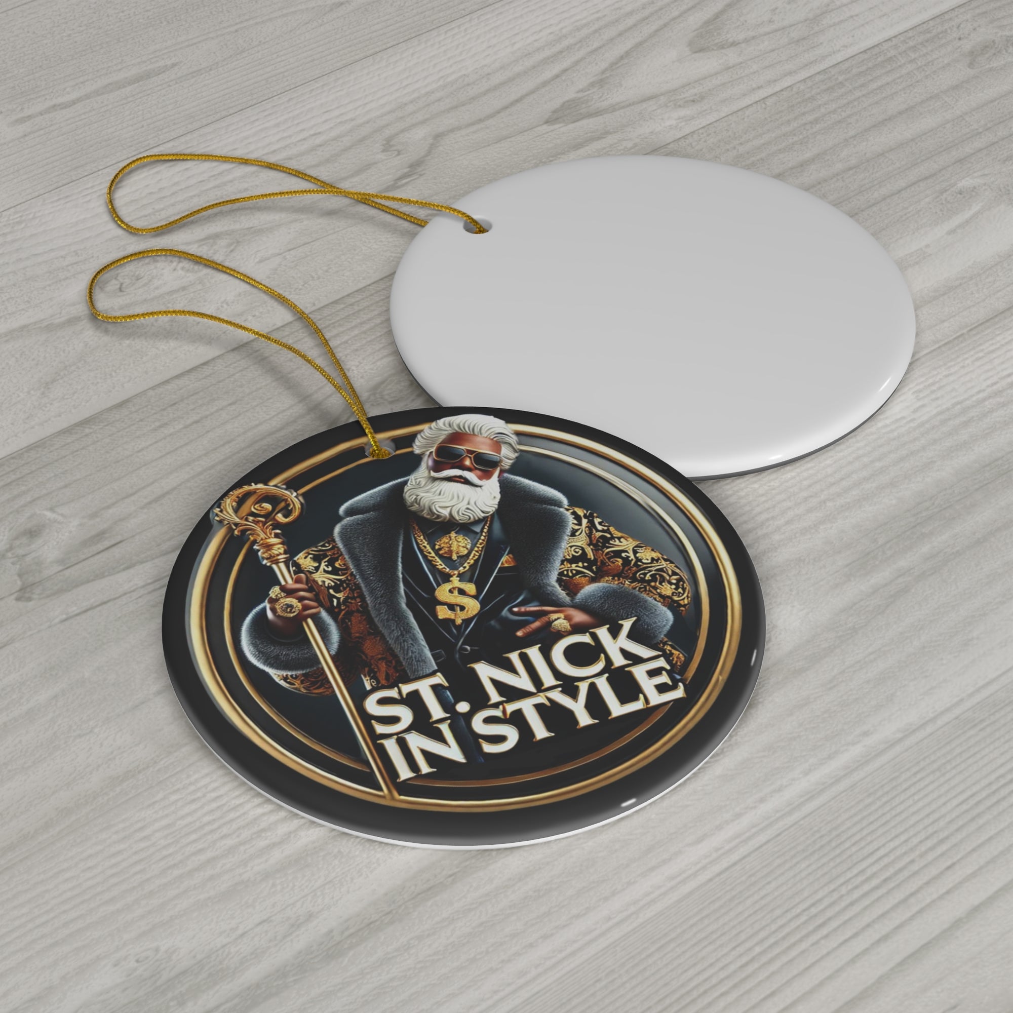 Ceramic Ornament - St Nick In Style Christmas Tree Decor | PRINTED DESIGN