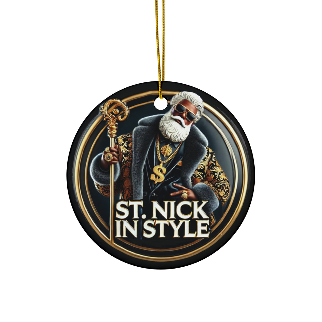 Ceramic Ornament - St Nick In Style Christmas Tree Decor | PRINTED DESIGN