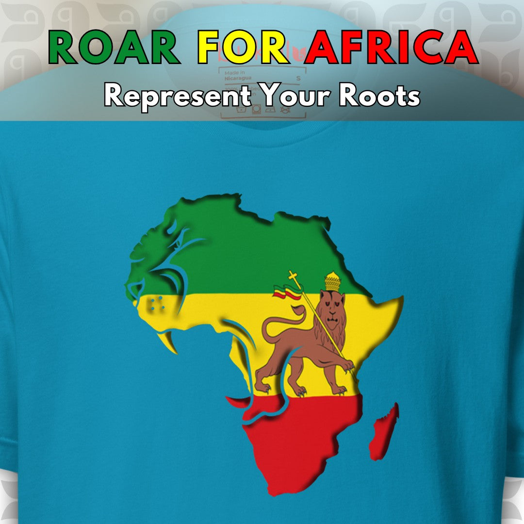 Roar Rasta T-Shirt in Rastafari Lion of Judah Flag | Unisex