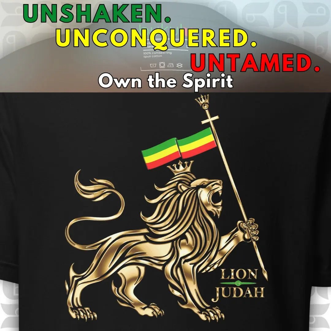 Lion of Judah Royal Crest T-Shirt – Haile Selassie Rasta Tee | Unisex bukulu