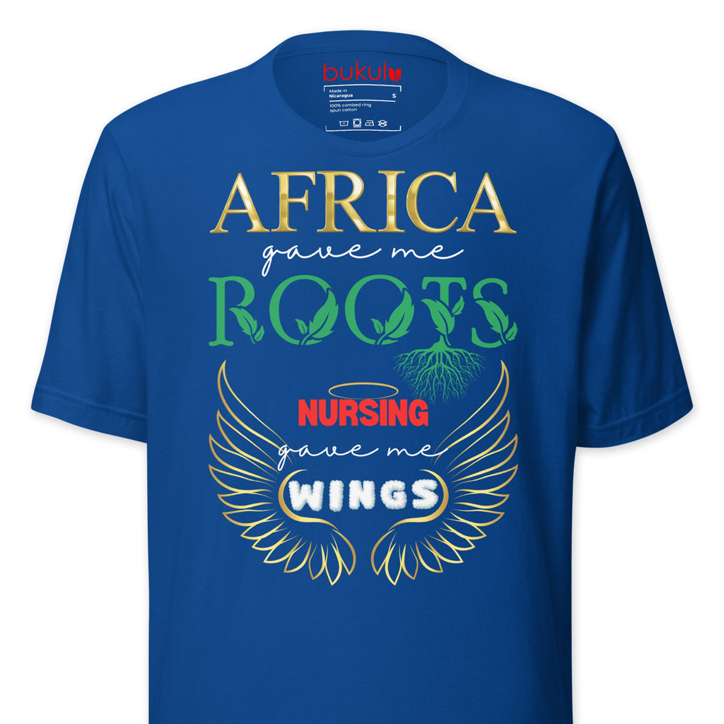 Africa Roots Nursing T-Shirt - African Heritage Nurse Tee Bukulu