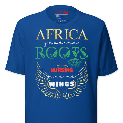 Africa Roots Nursing T-Shirt - African Heritage Nurse Tee Bukulu