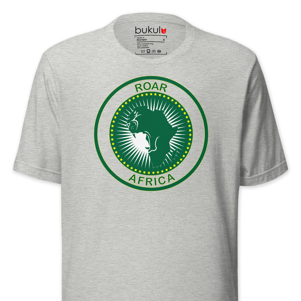 African Union Flag Lion Map T-Shirt - African Pride Tee Bukulu