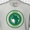 African Union Flag T-Shirt with Roaring African lion inside Africa map | Unisex bukulu