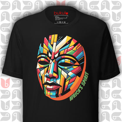 Vibrant African Mask T-Shirt, Africa's Spirit Design Unisex