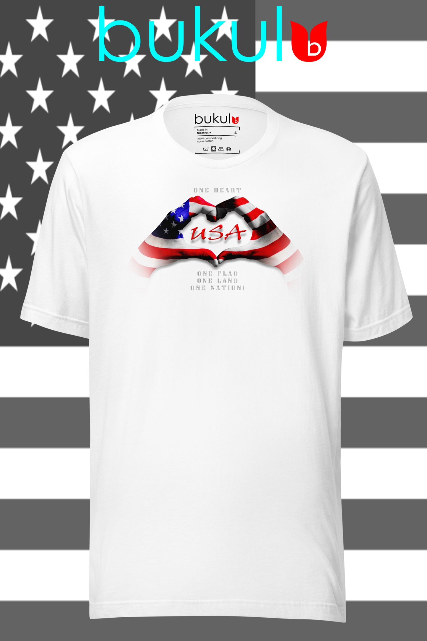 Hands Heart USA Flag Shirt | Unisex - bukulu