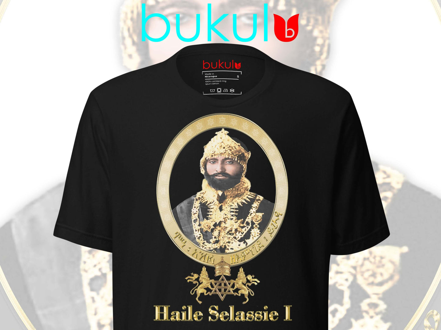 Haile Selassie I Shirt PRINTED with Lion of Judah Logo, Rastafari Shirt for Bob Marley or Reggae Music Lovers | Unisex - bukulu