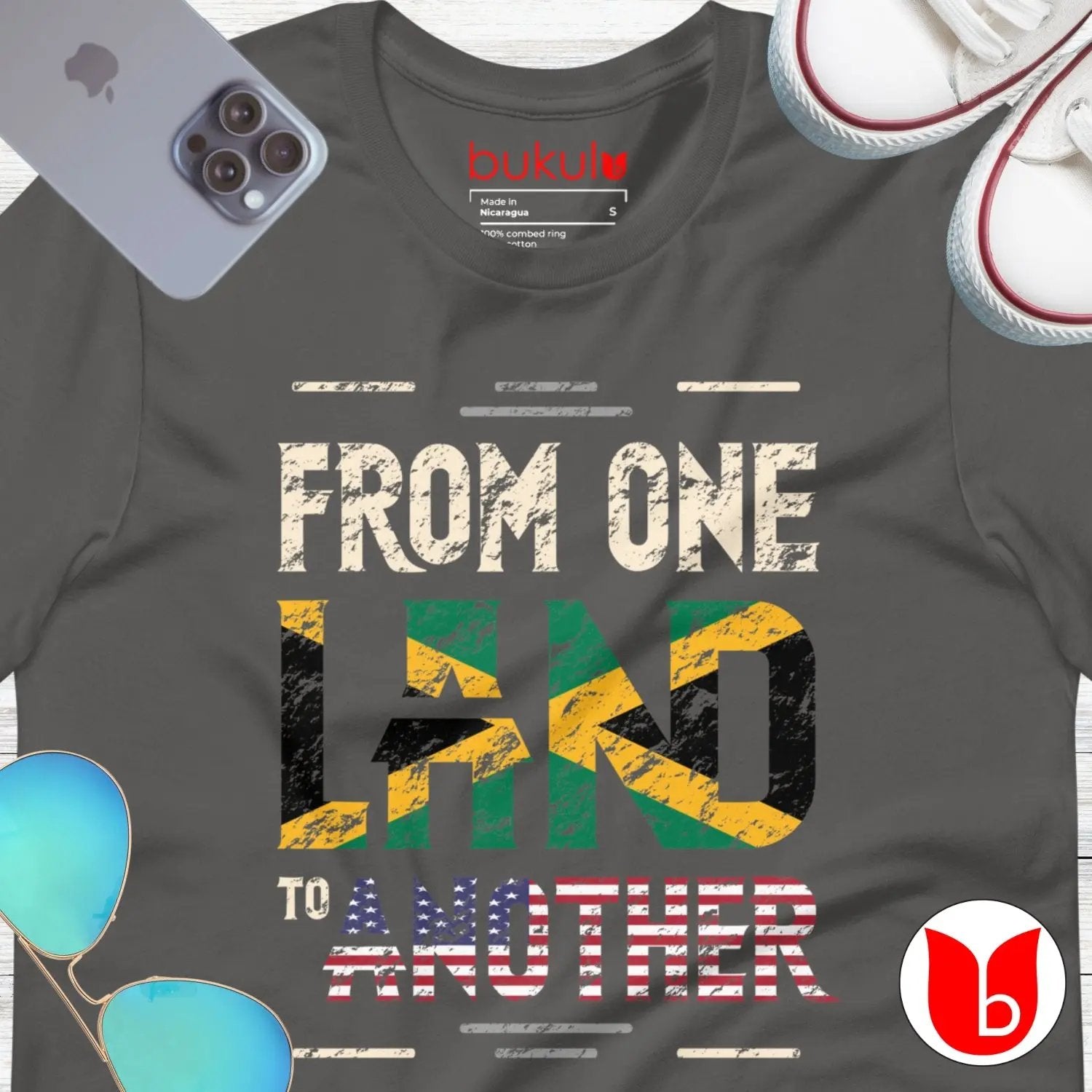 Jamaican-American Flag T Shirt Dual Citizenship Shirt 