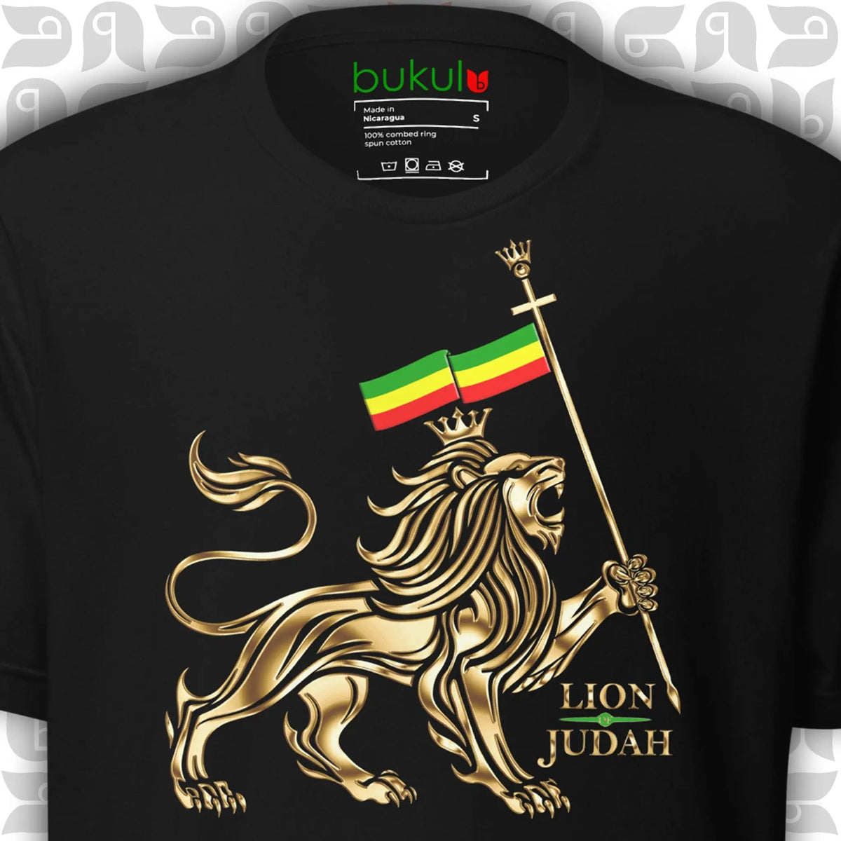 Lion of Judah royal crest T-shirt inspired by Haile Selassie and Rastafari culture