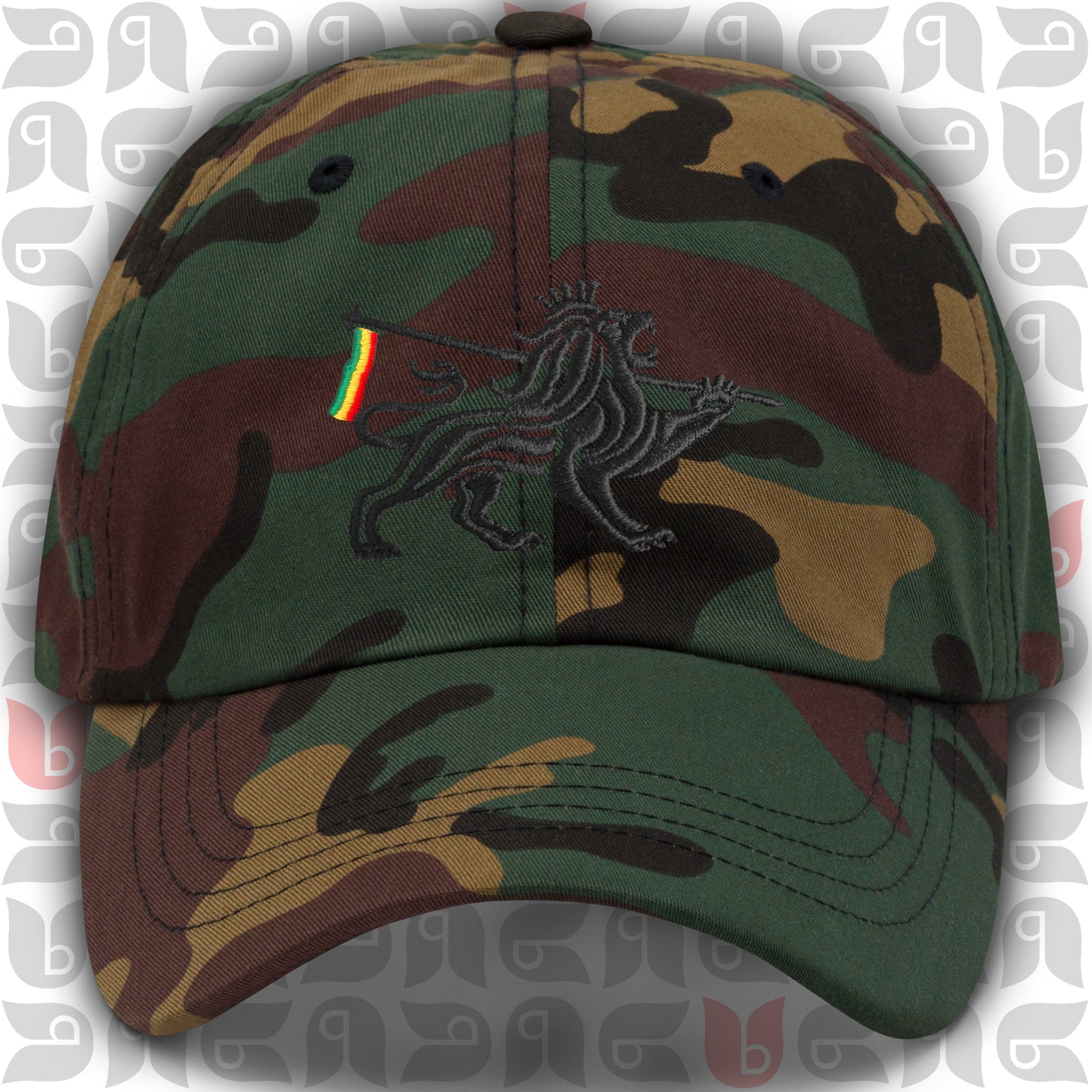 Lion of Judah Royal Crest Dad Hat | Black Embroidery | Unisex