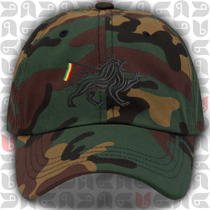 Lion of Judah Royal Crest Dad Hat | Black Embroidery | Unisex