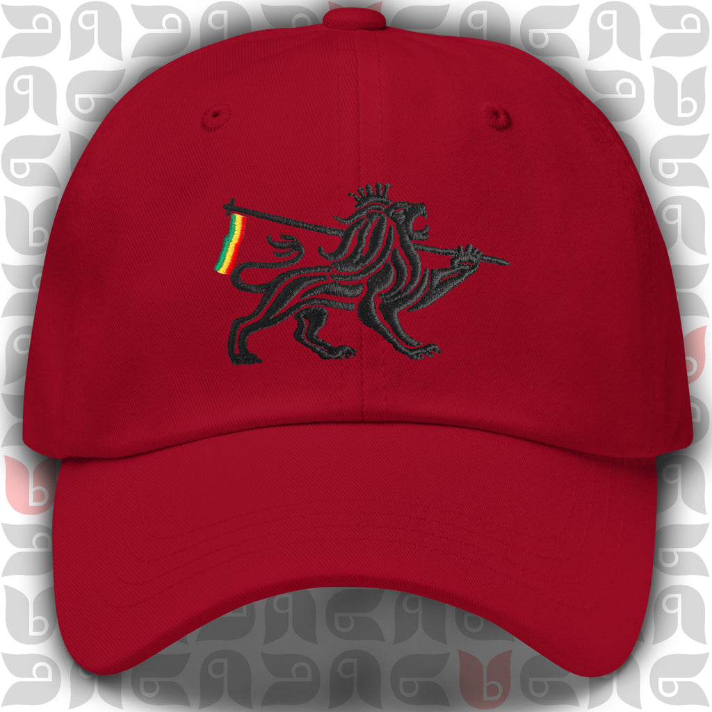 Lion of Judah Royal Crest Dad Hat | Black Embroidery | Unisex