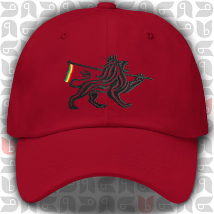 Lion of Judah Royal Crest Dad Hat | Black Embroidery | Unisex