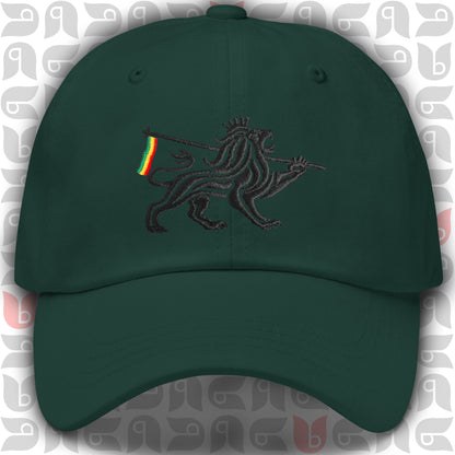 Lion of Judah Royal Crest Dad Hat | Black Embroidery | Unisex