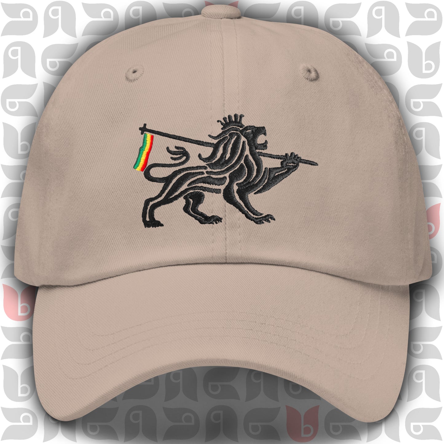 Lion of Judah Royal Crest Dad Hat | Black Embroidery | Unisex
