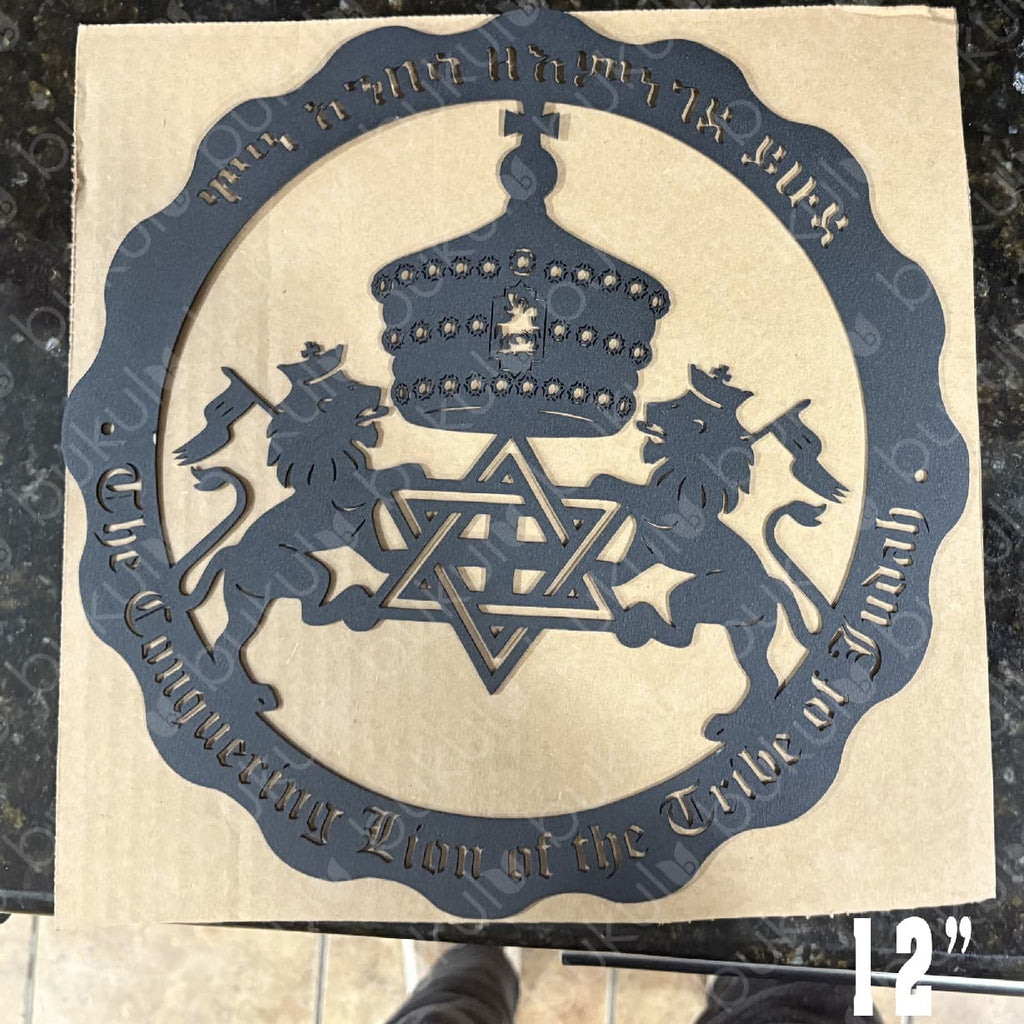 Lion of Judah Metal Sign – Haile Selassie & Rasta Emblem Wall Art