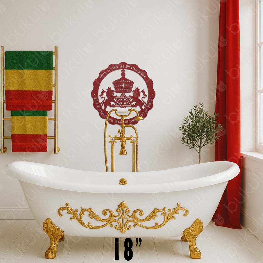 Lion of Judah Metal Sign – Haile Selassie & Rasta Emblem Wall Art