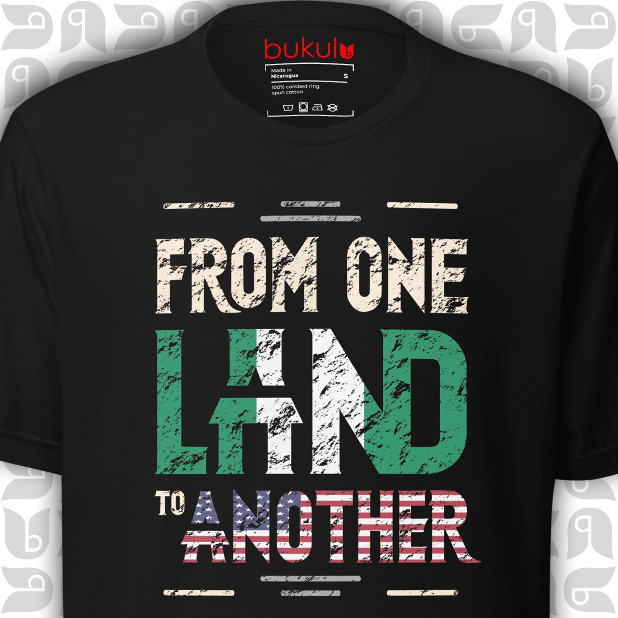 Nigeria-USA Flag Unity T-Shirt - From One Land To Another