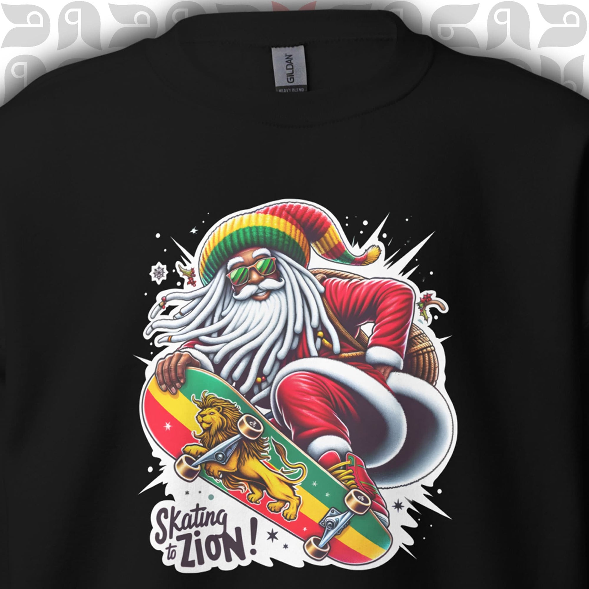 Rasta Santa Sweatshirt, Skating to Zion Adventure Sweatshirt | Unisex