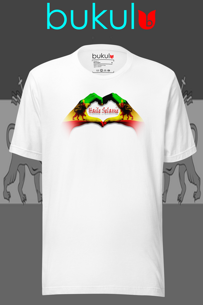 Lion of Judah Flag on Heart Hands Symbol T-Shirt