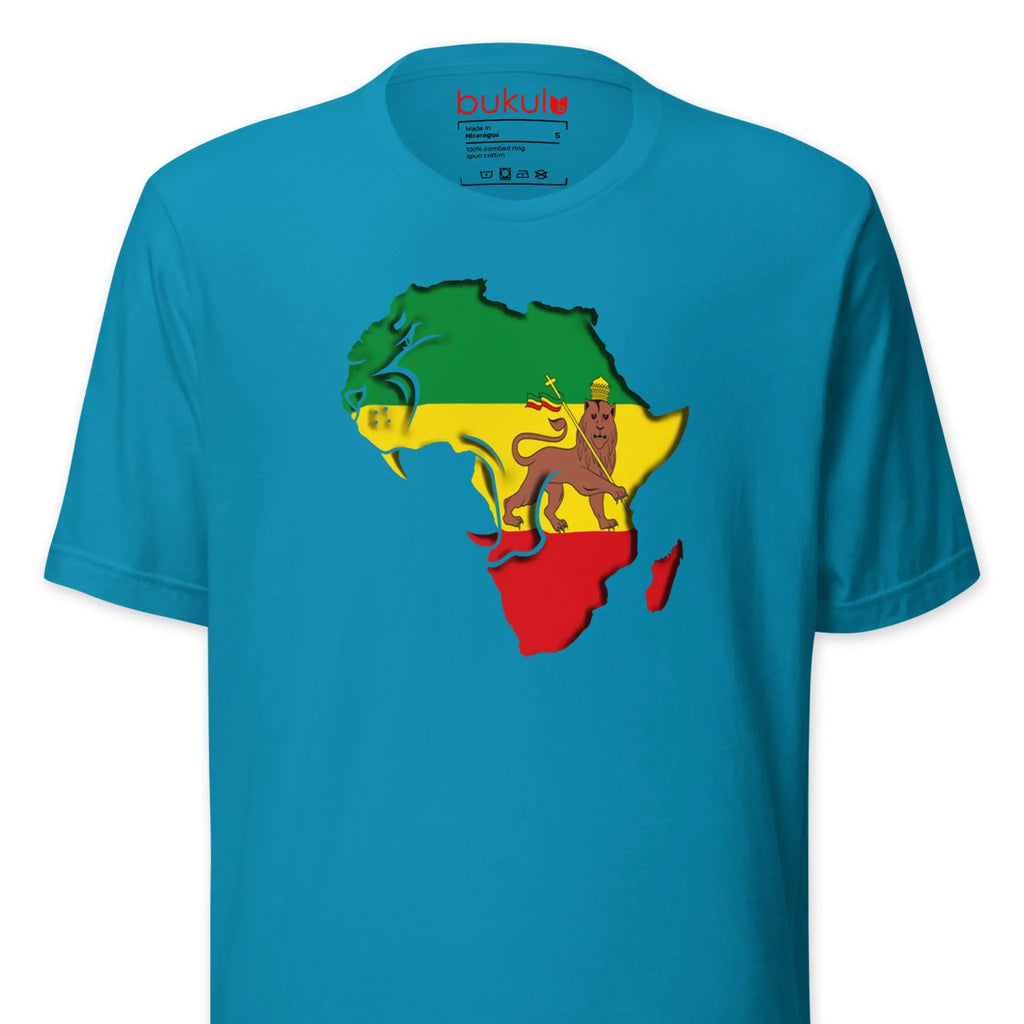 Lion of Judah Flag Rasta T-Shirt with roaring lion graphic