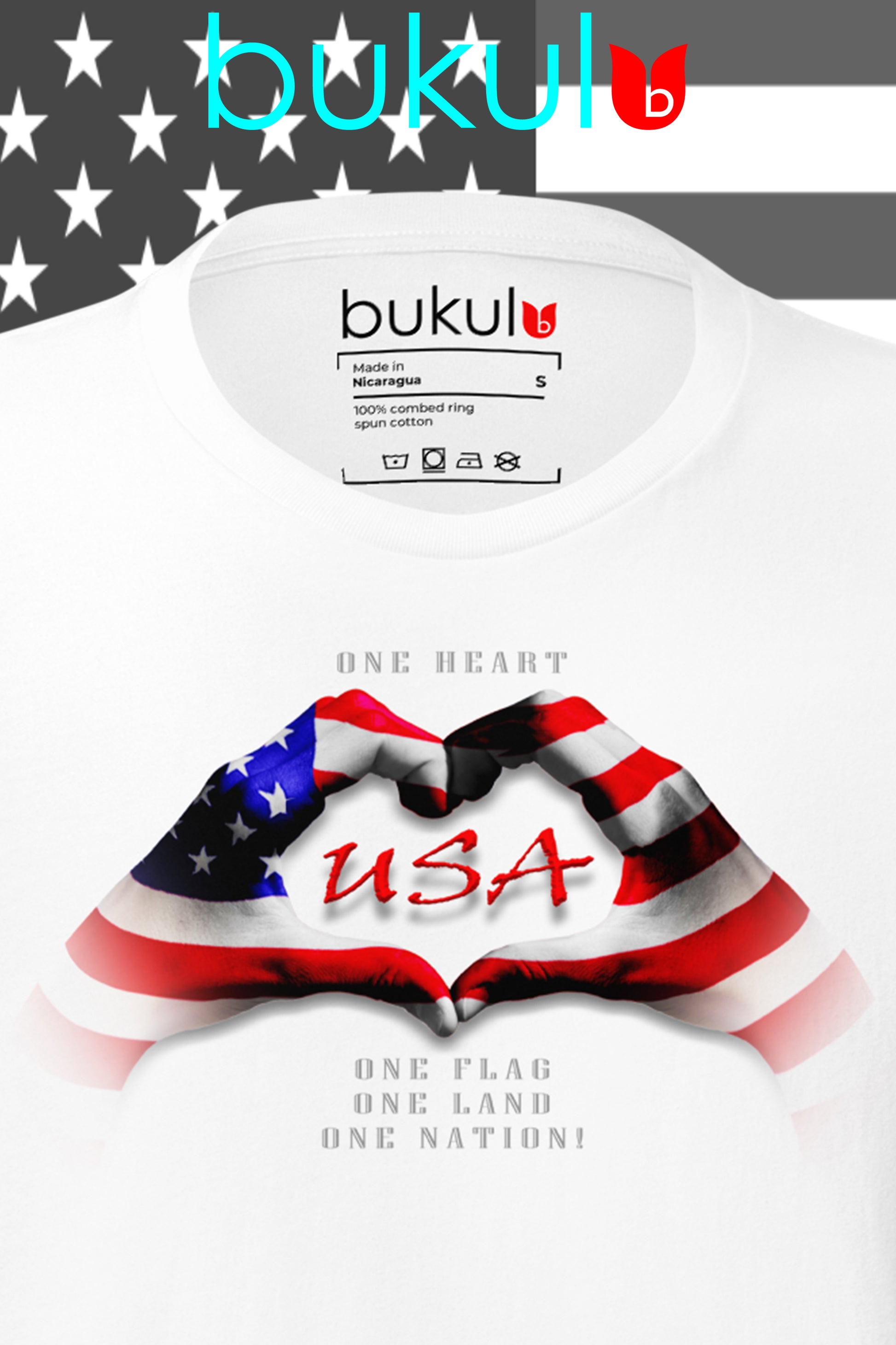 Hands Heart USA Flag Shirt | Unisex - bukulu