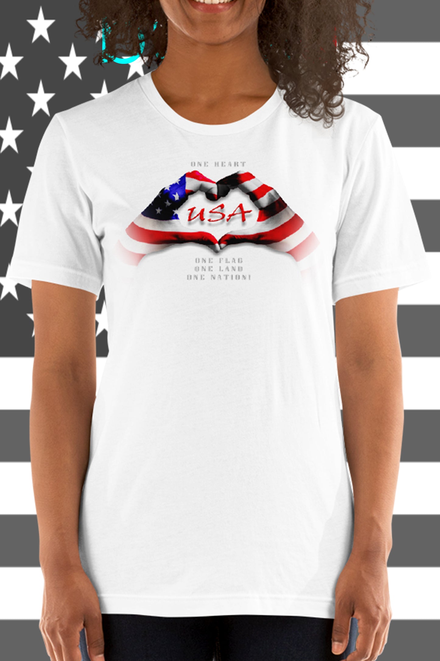 Hands Heart USA Flag Shirt | Unisex - bukulu