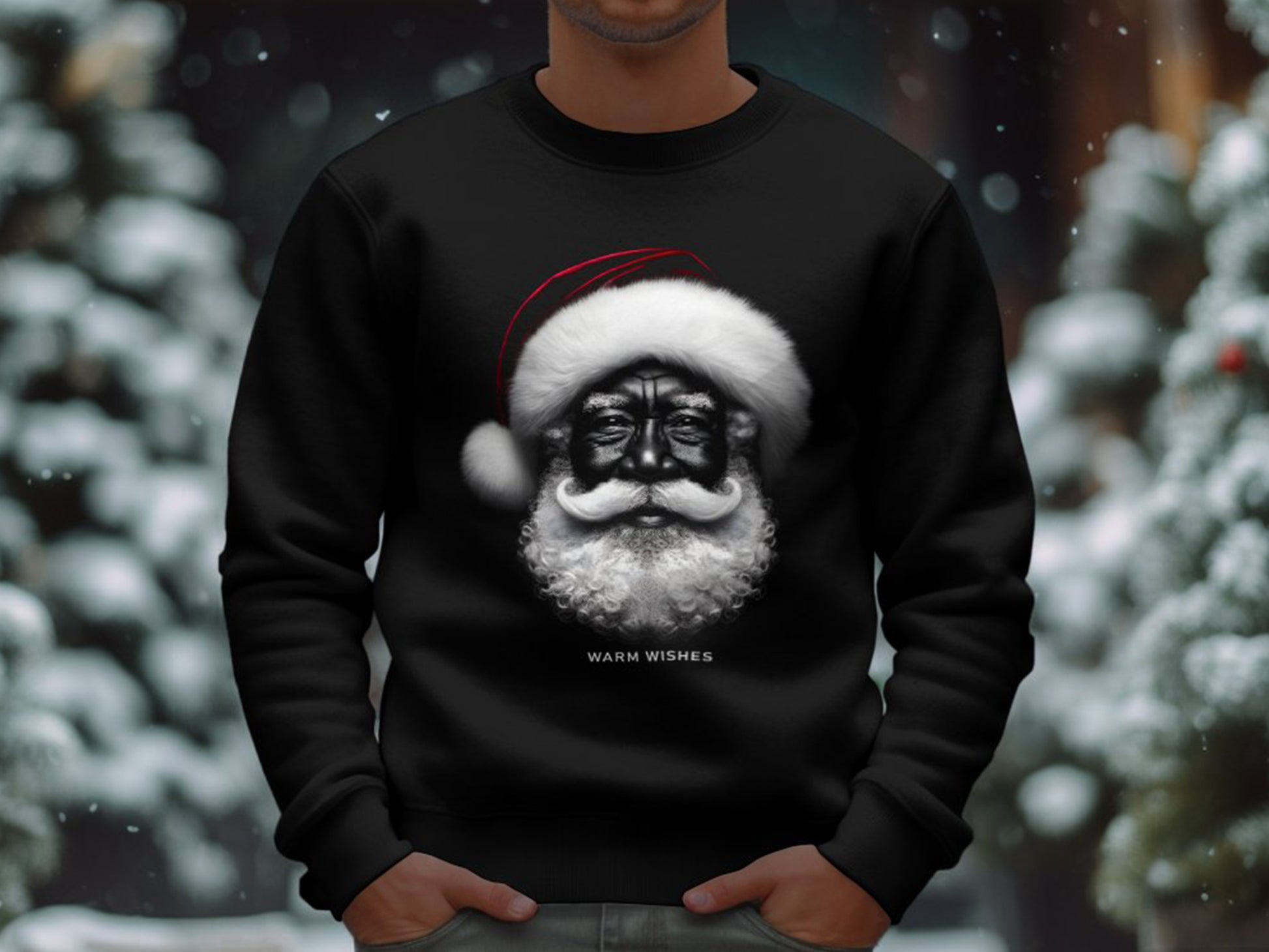 Vintage Black Santa Sweatshirt