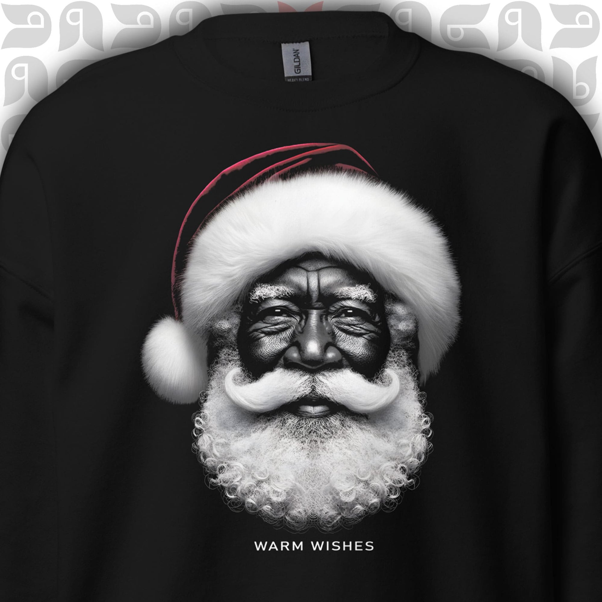 Warm Wishes Black Santa Sweatshirt for Christmas 🎅🏾 | Unisex