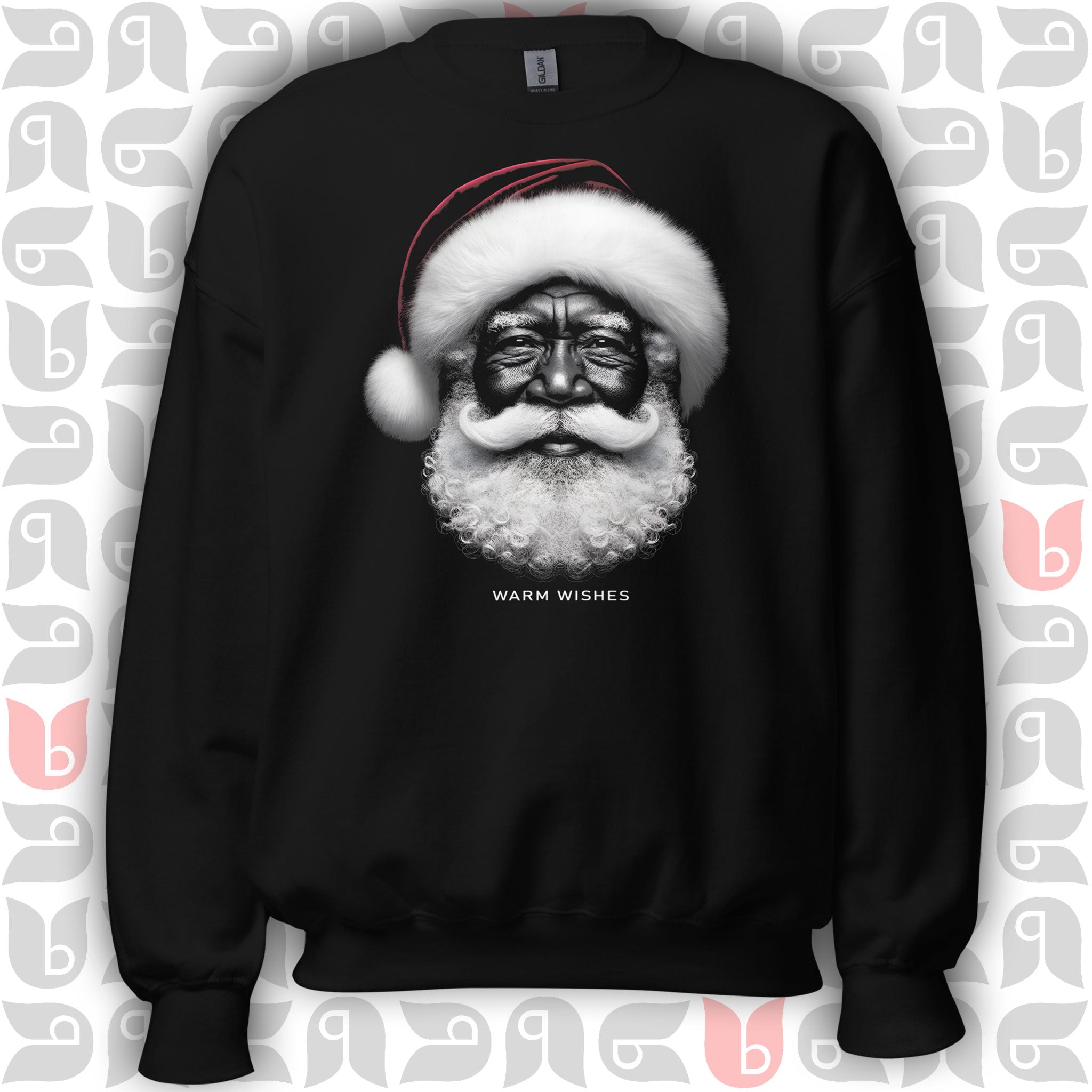 Warm Wishes Black Santa Sweatshirt for Christmas 🎅🏾 | Unisex bukulu