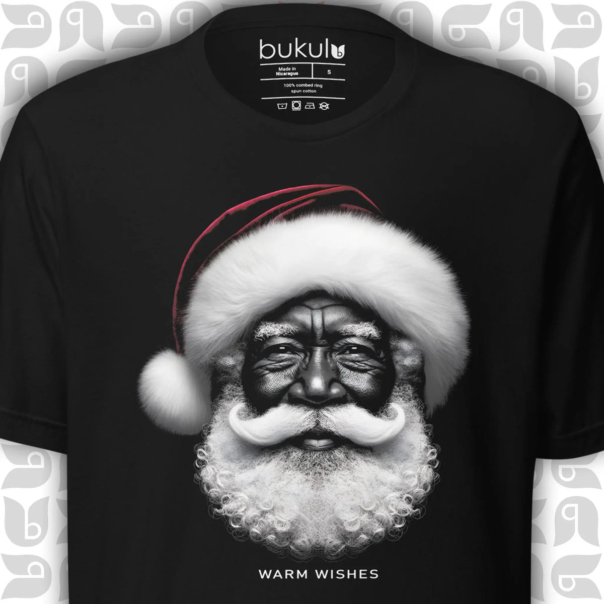Black Santa Warm Wishes Christmas T-Shirt