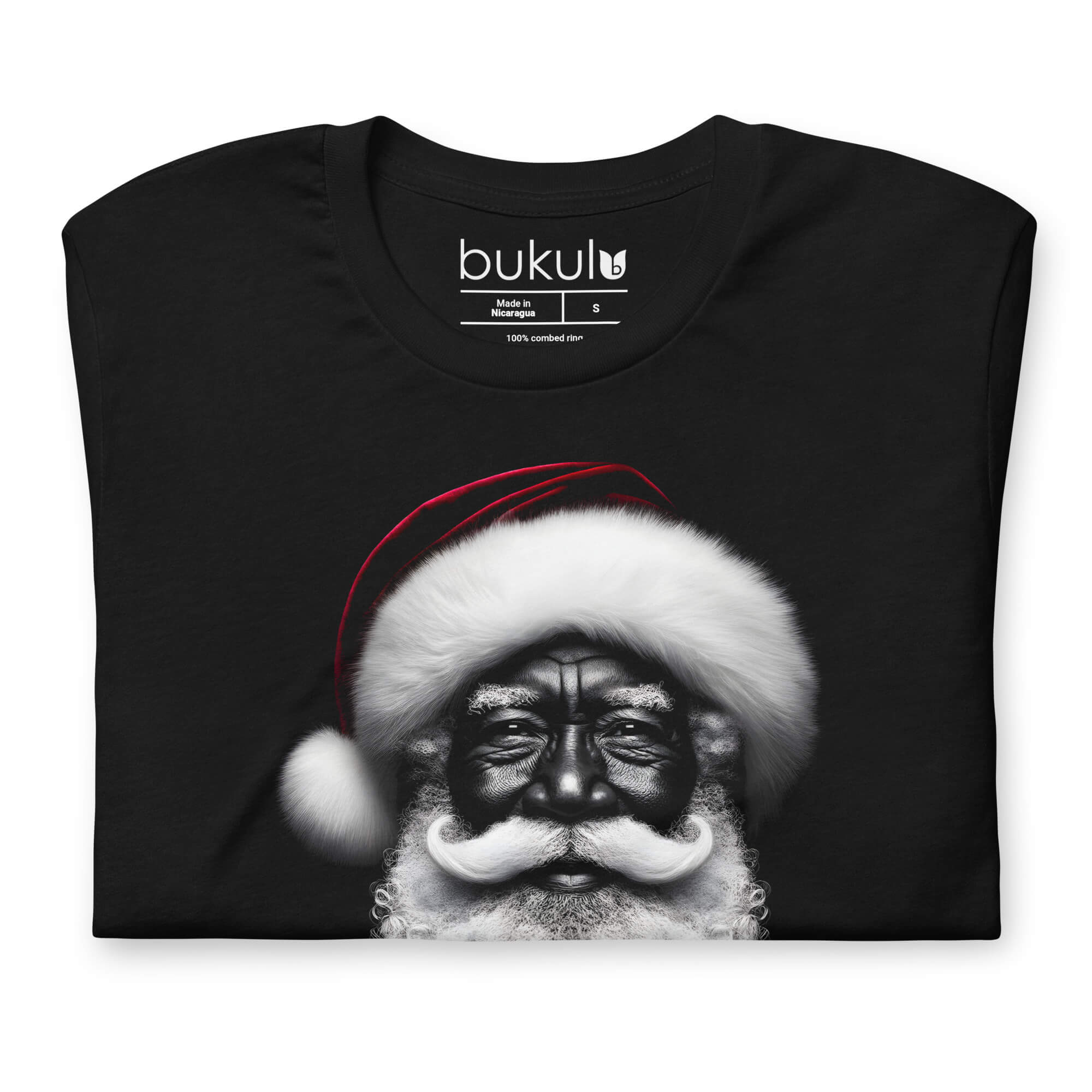 Black Santa T-Shirt – Warm Wishes Perfect Christmas Gift for Everyone bukulu
