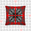 Geometric Pillow | Premium Black in Grey Red and Black 18"x18" bukulu