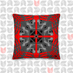 Geometric Premium Pillow Black in Grey Red and Black 18"x18"