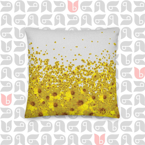 Adey Abeba Double Sided Square Cushion and Cover in Yellow and Grey 18"x18" bukulu