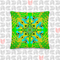 Geometric Pillow with Cushion Included | Premium Yellow, Green, and Turquoise 18"x18" bukulu