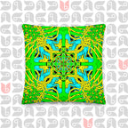 Geometric Premium Pillow with Cushion Included | Yellow, Green, and Turquoise 18"x18"