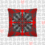 Geometric Premium Pillow Black in Grey Red and Black 18"x18"