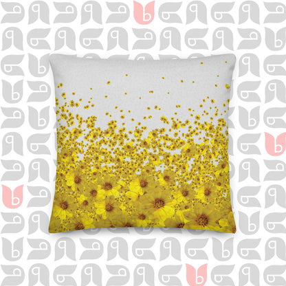 Adey Abeba Double Sided Square Cushion and Cover in Yellow and Grey 18"x18"