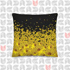 Floral Pillow and Cover in Adey Abeba Double Sided Square Cushion Yellow and Black 18"x18"