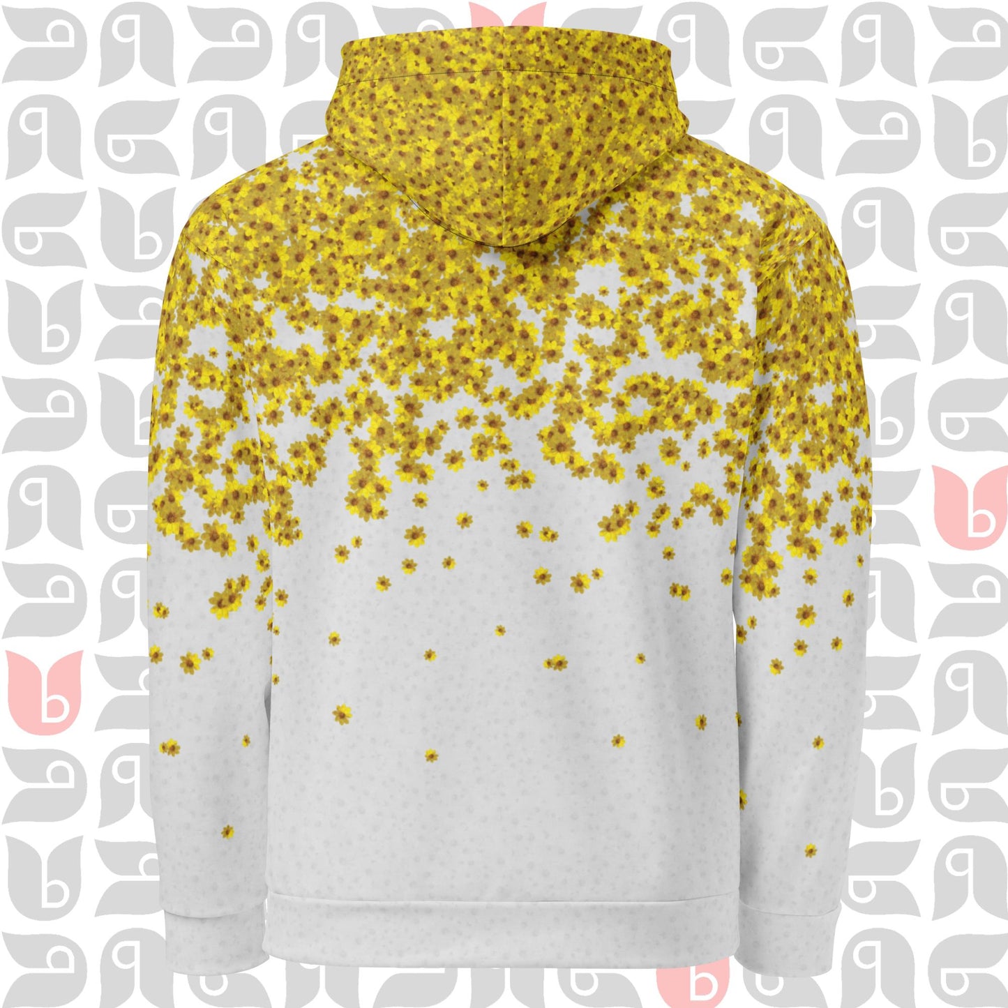 Floral Hoodie Adey Abeba Flower in Grey & Yellow | Unisex